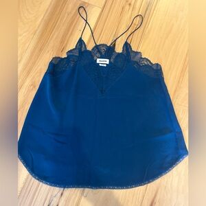 Zadig & Voltaire blue cami with lace trim